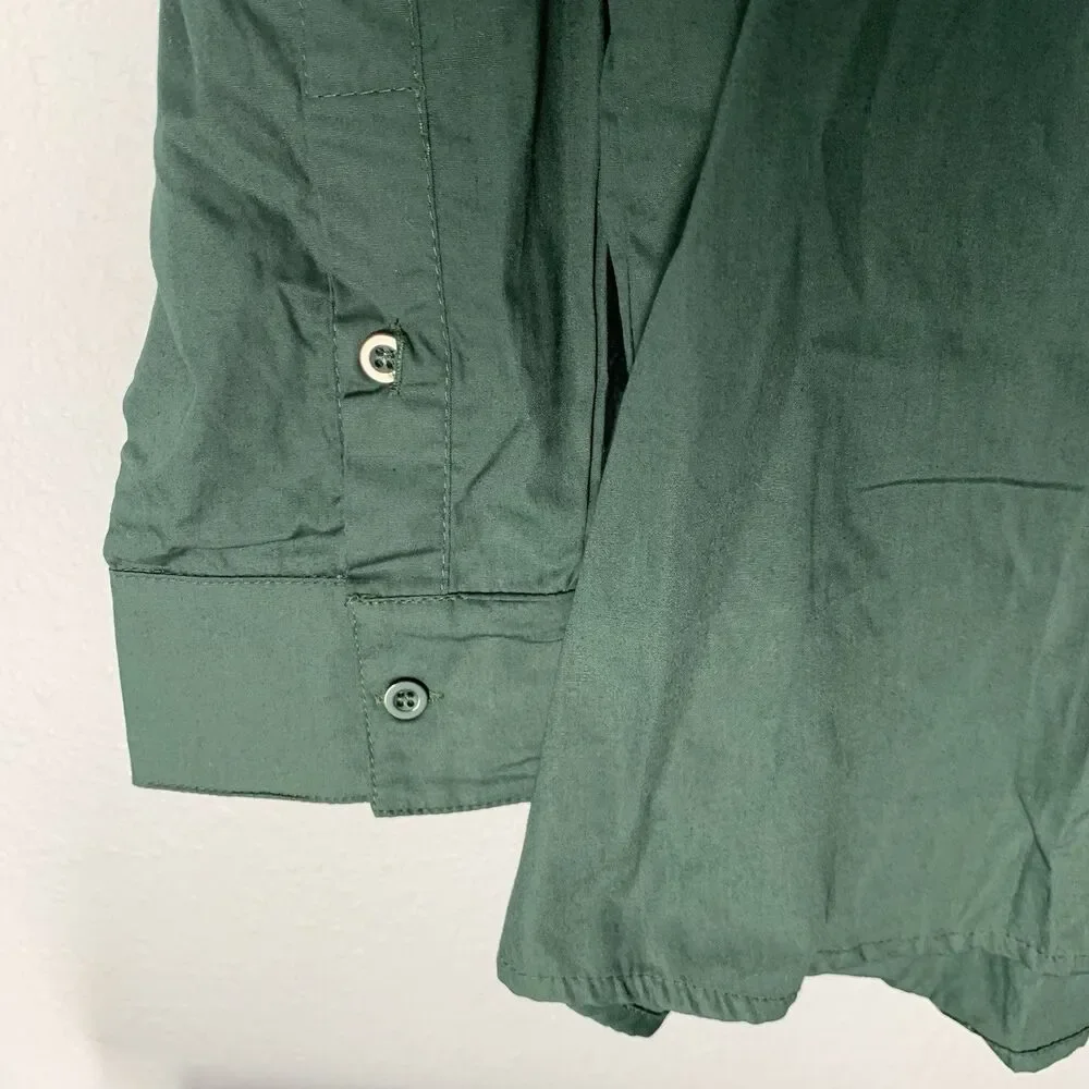 NWT Universal Harry Potter Slytherin Green Oxford Button Shirt Flip Cuff XXL